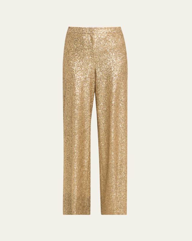Sequined Wide Leg Trousers